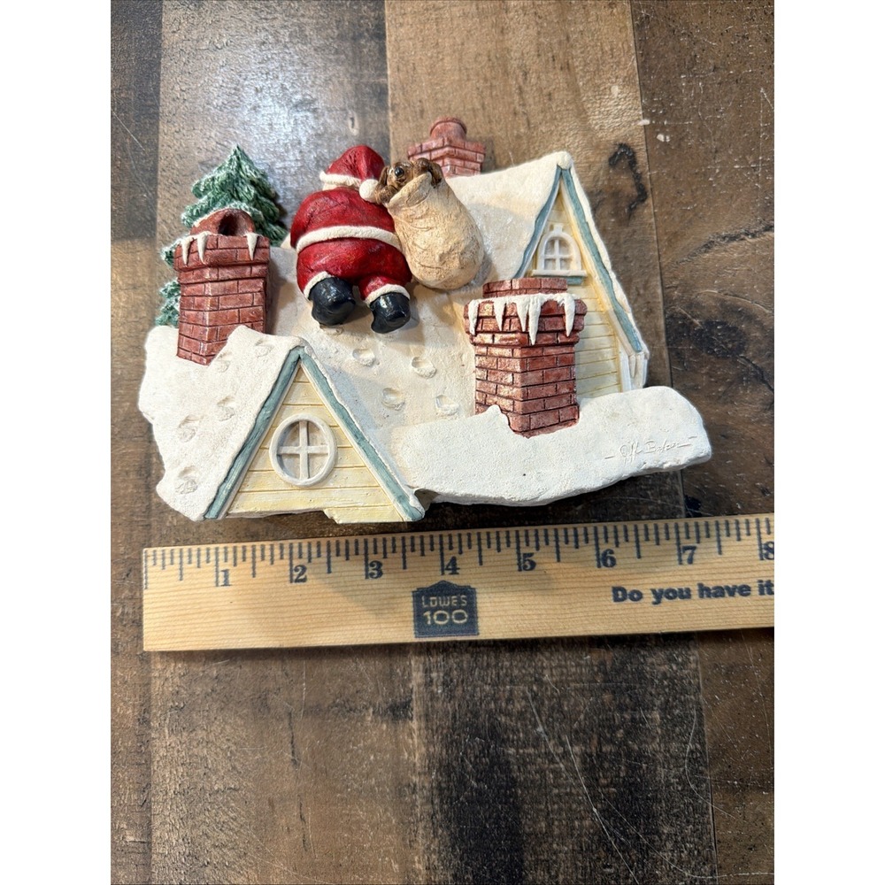 Santa Roof Top Michaels Ltd Classic Memories 3D Sculptured Plaque 1995 Vtg Read - Picture 12 of 15